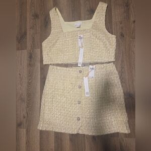 House Of Harlow Tweed Crop Top and Skirt Set!